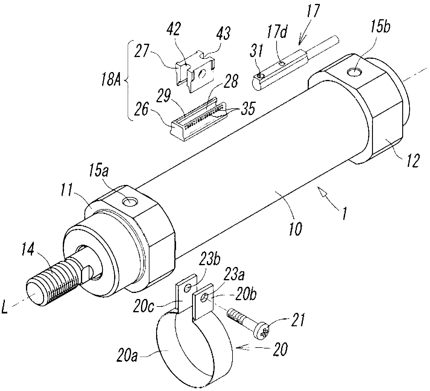 Position detection device for fluid pressure cylinder