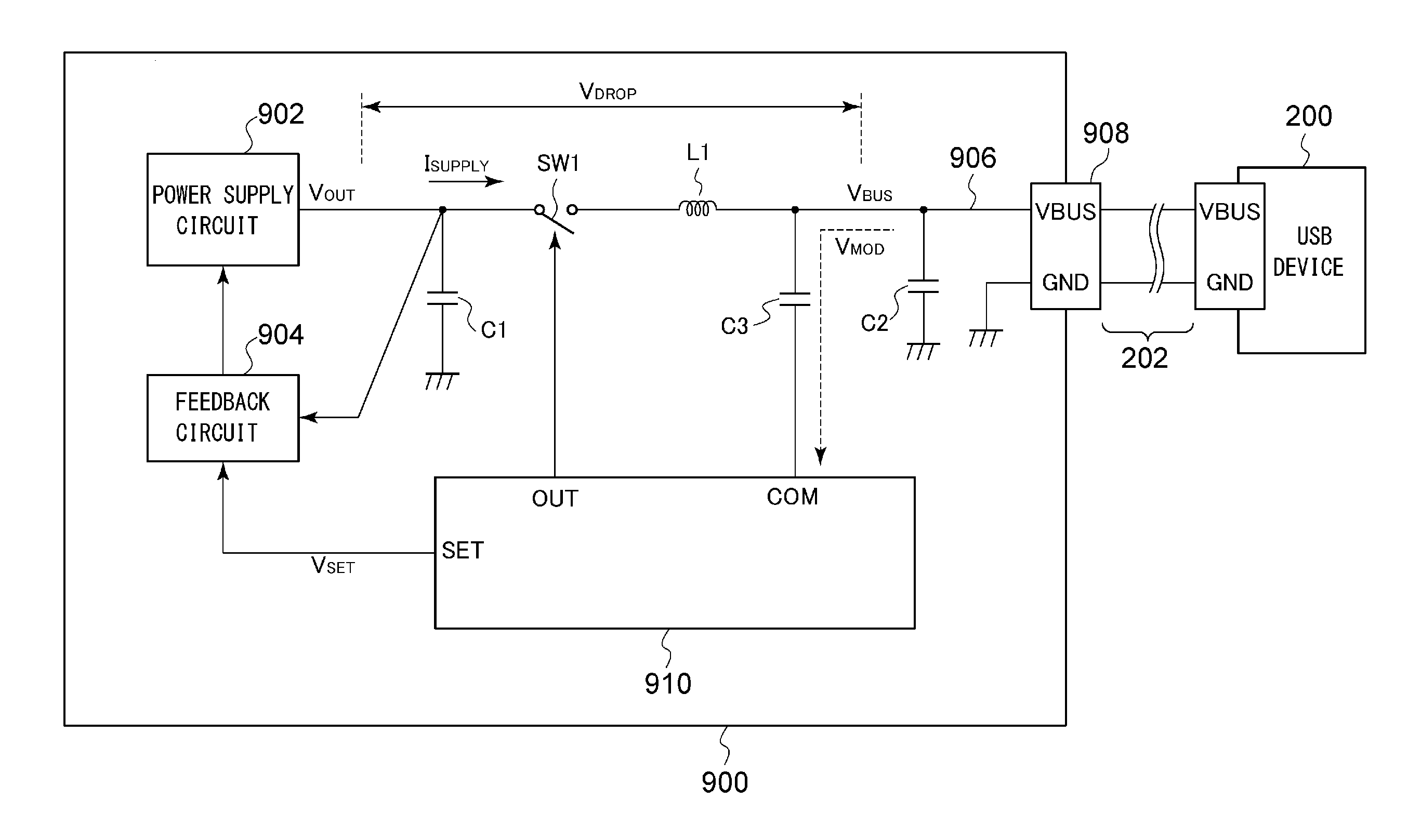 USB power supply apparatus