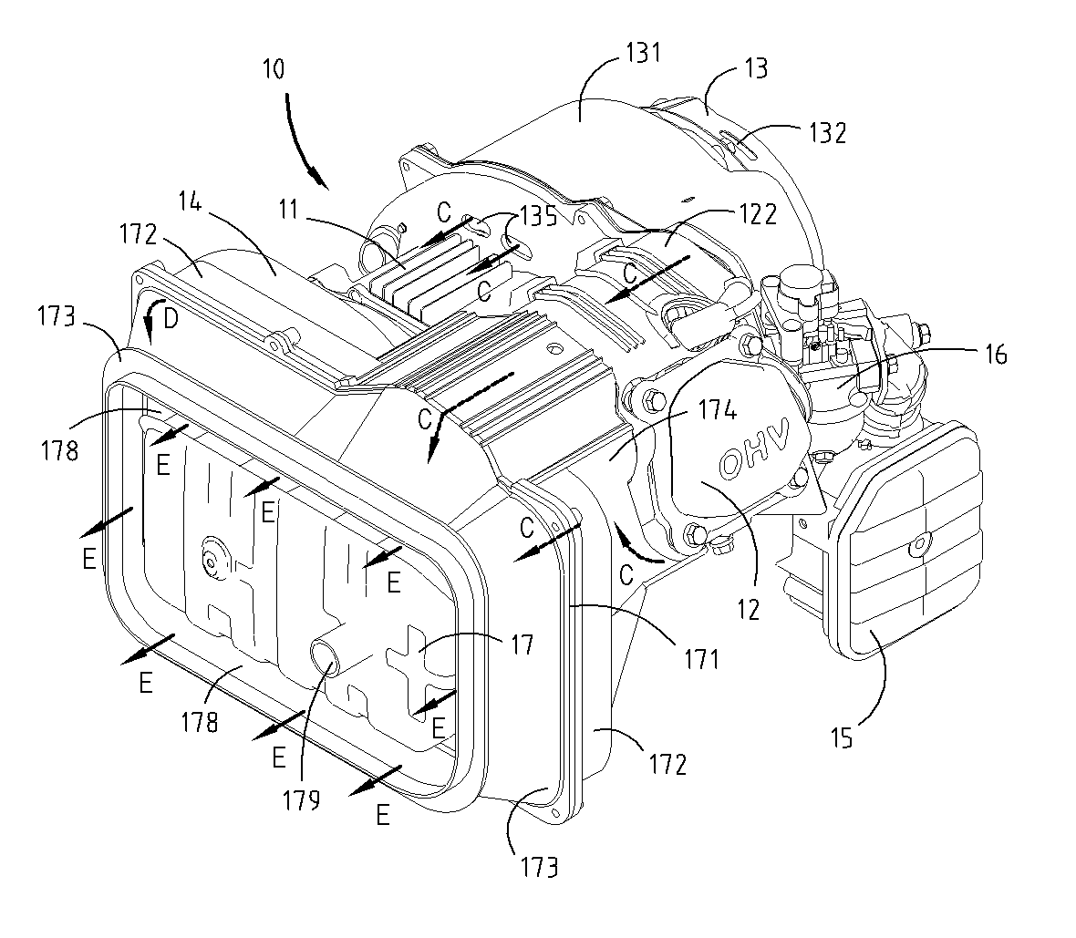 Engine used for generator