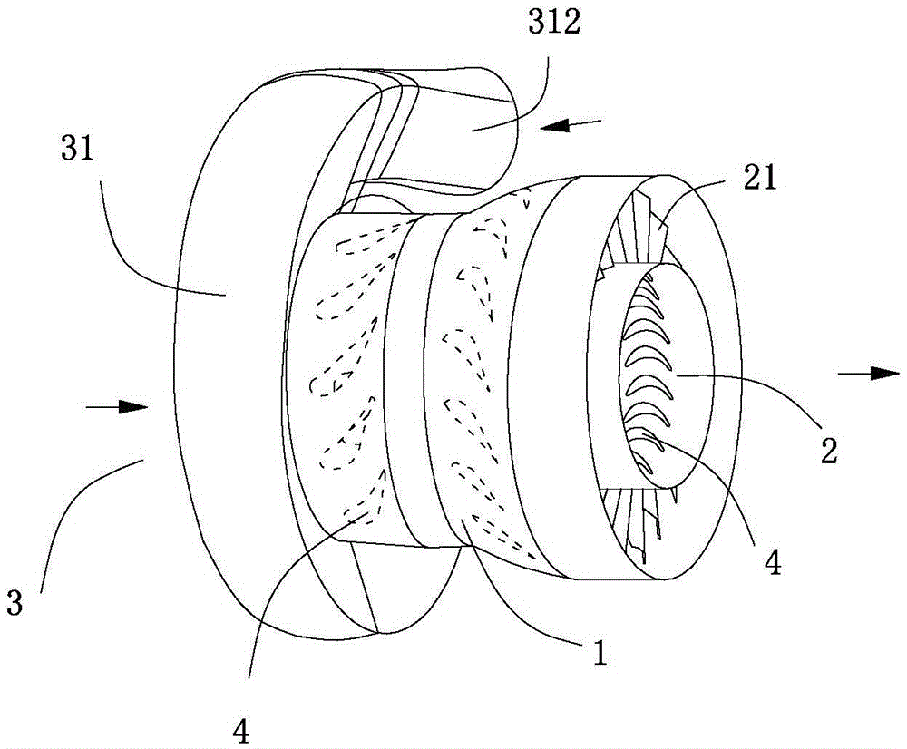 Gas introducing device before gas turbine