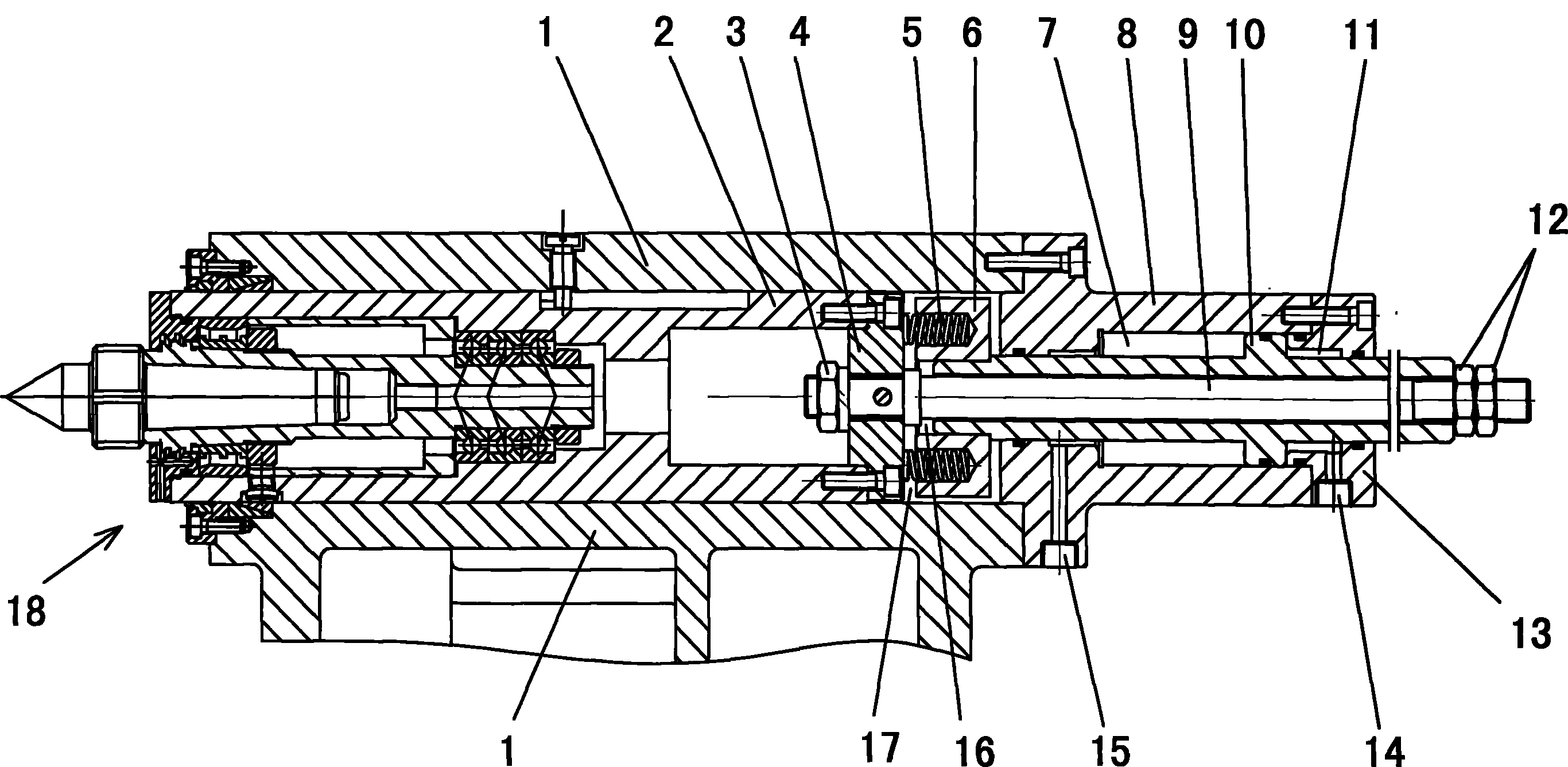 Spring pre-tightening type hydraulic floating tailstock