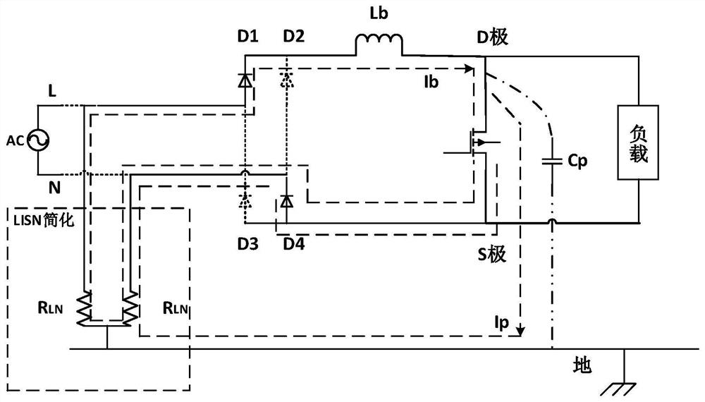 Conducted interference suppression circuit and power converter