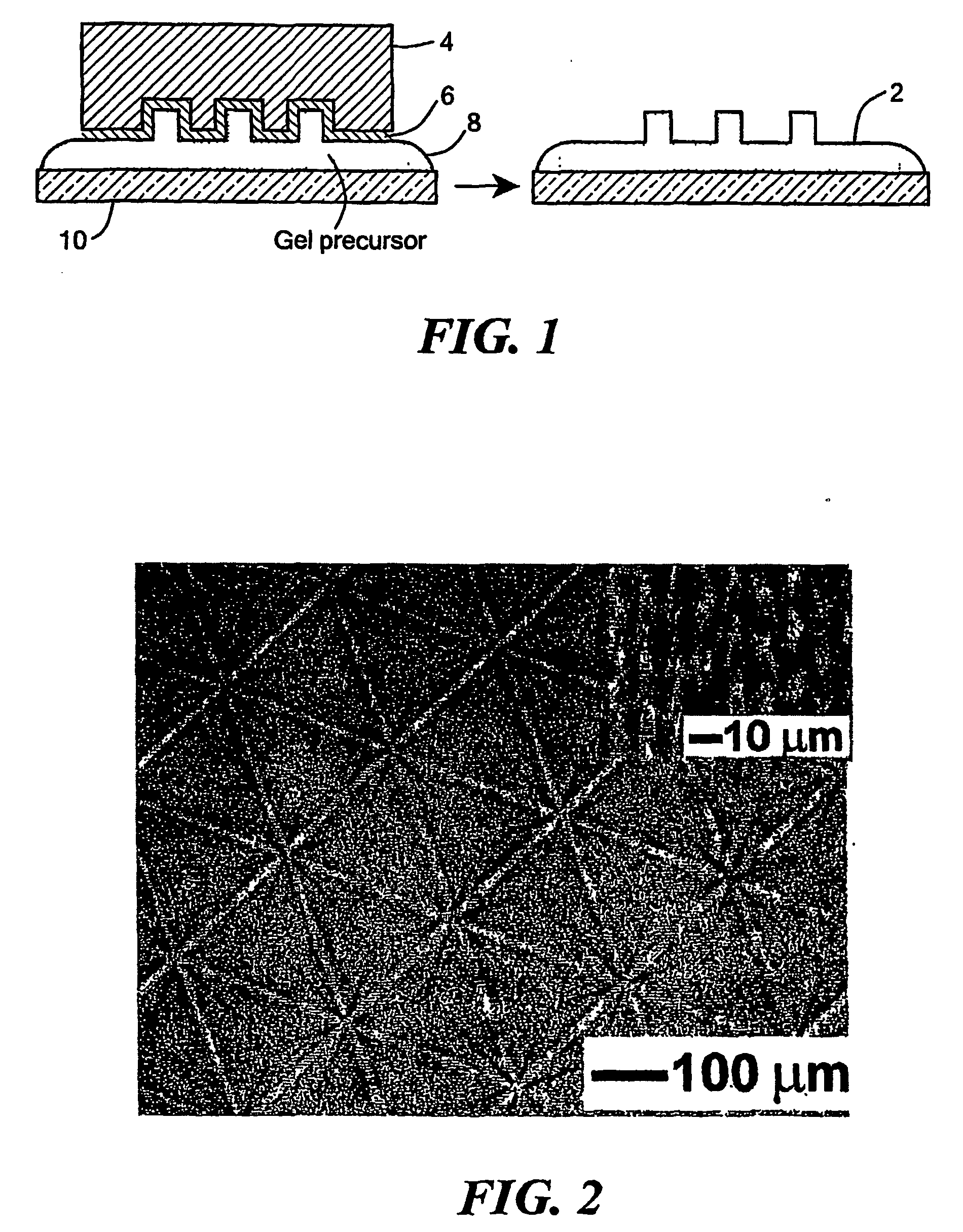 Three-dimensional gels that have microscale features