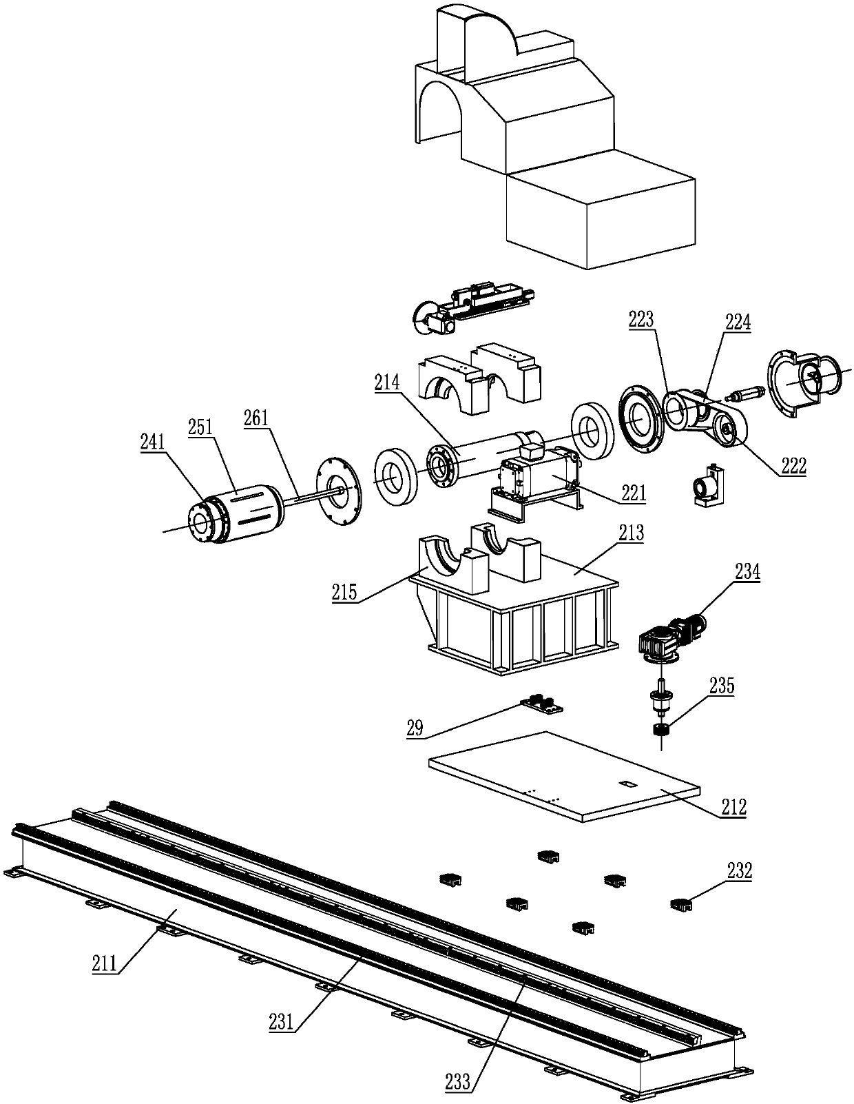 Single take-up type full-automatic coil changing machine for amorphous thin strip