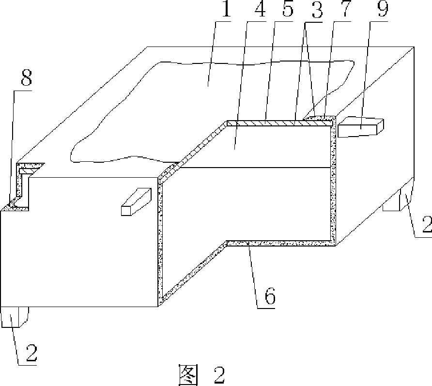 Hollow mold for filling cast-in-situ concrete