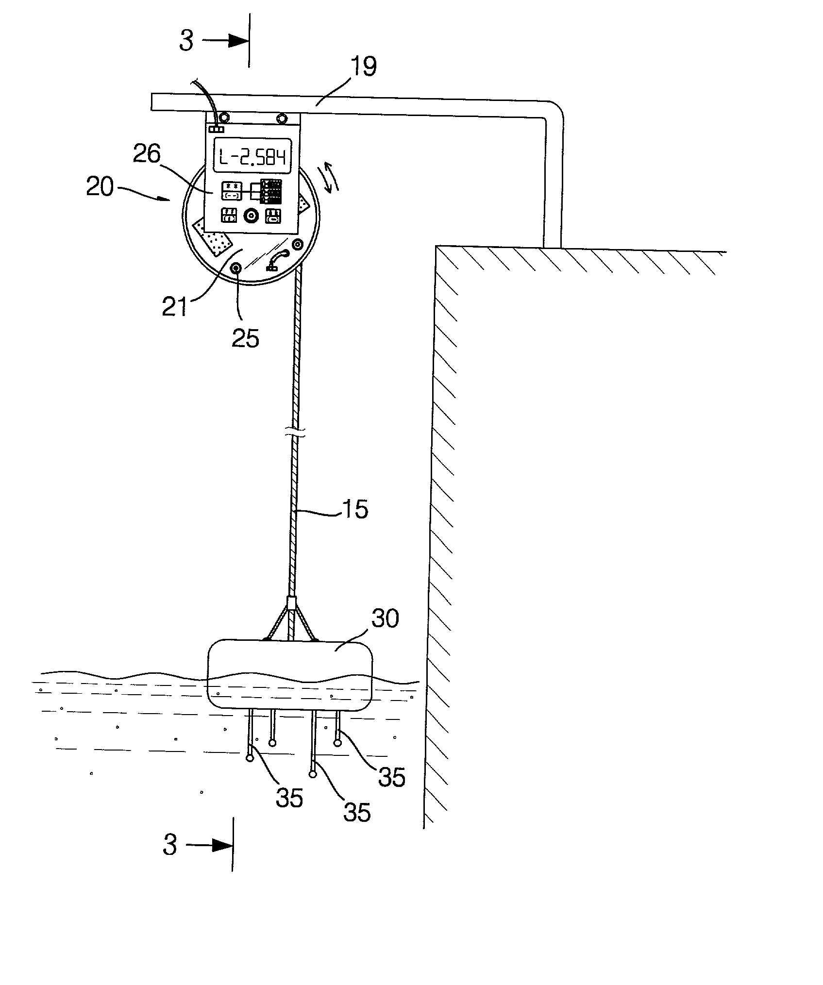 Water-monitoring apparatus capable of auto-tracing water level and non-contact signal relay for the same