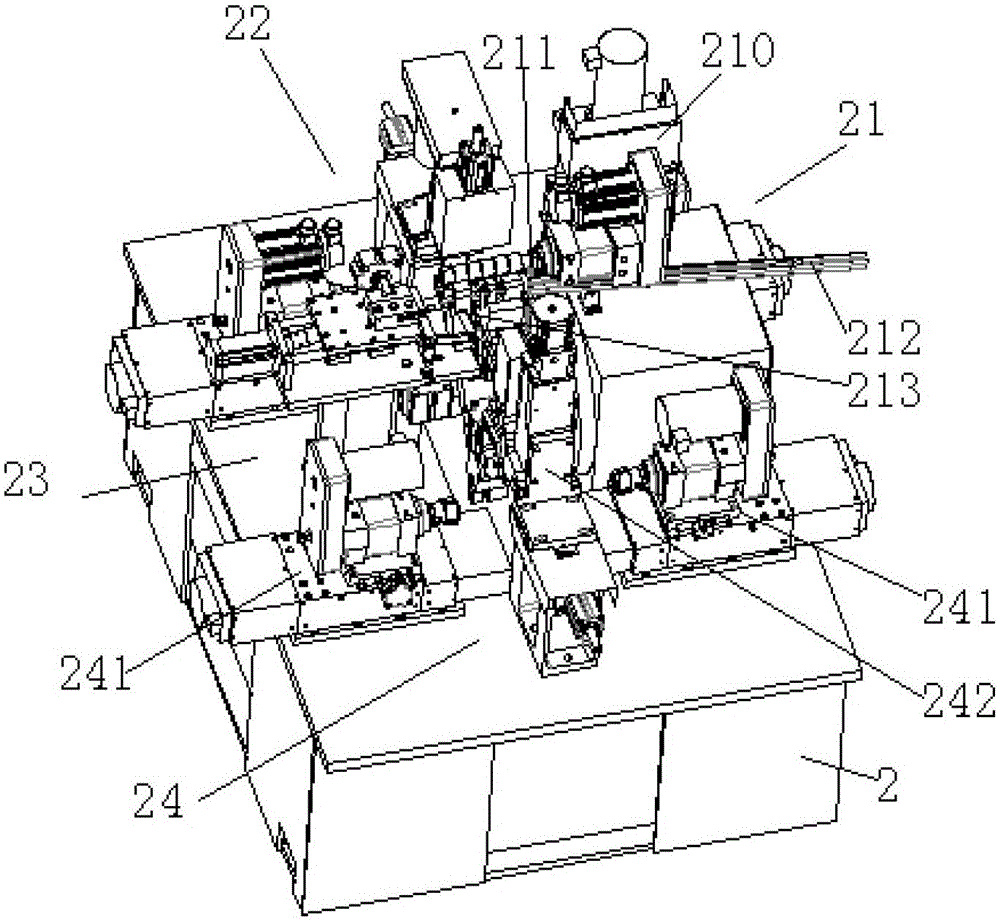 A lock body processing machine tool