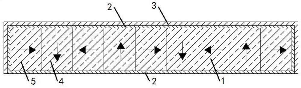 Halbach permanent magnet array structure capable of reducing magnetic flux leakage and application of structure