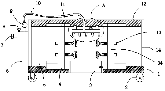 Pig body cleaning and sterilization device used for Jiangxiang pig breeding