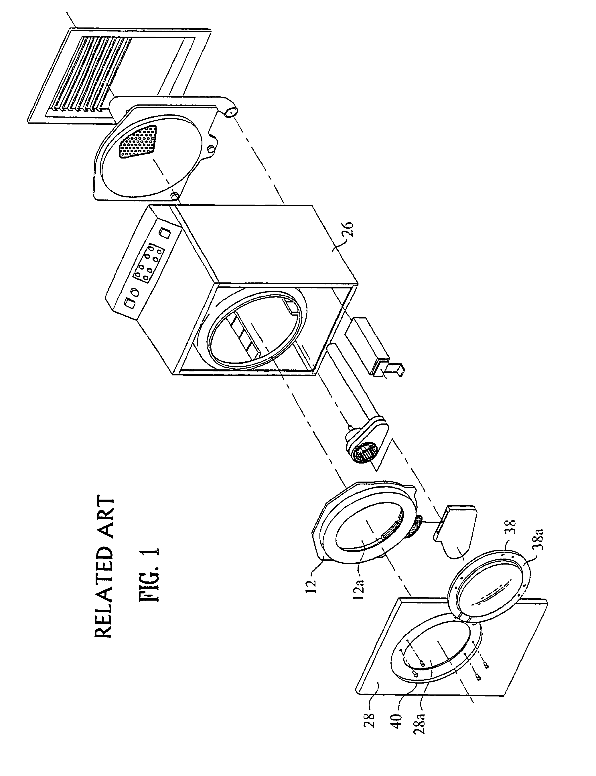 Drying apparatus having front support mounting assembly