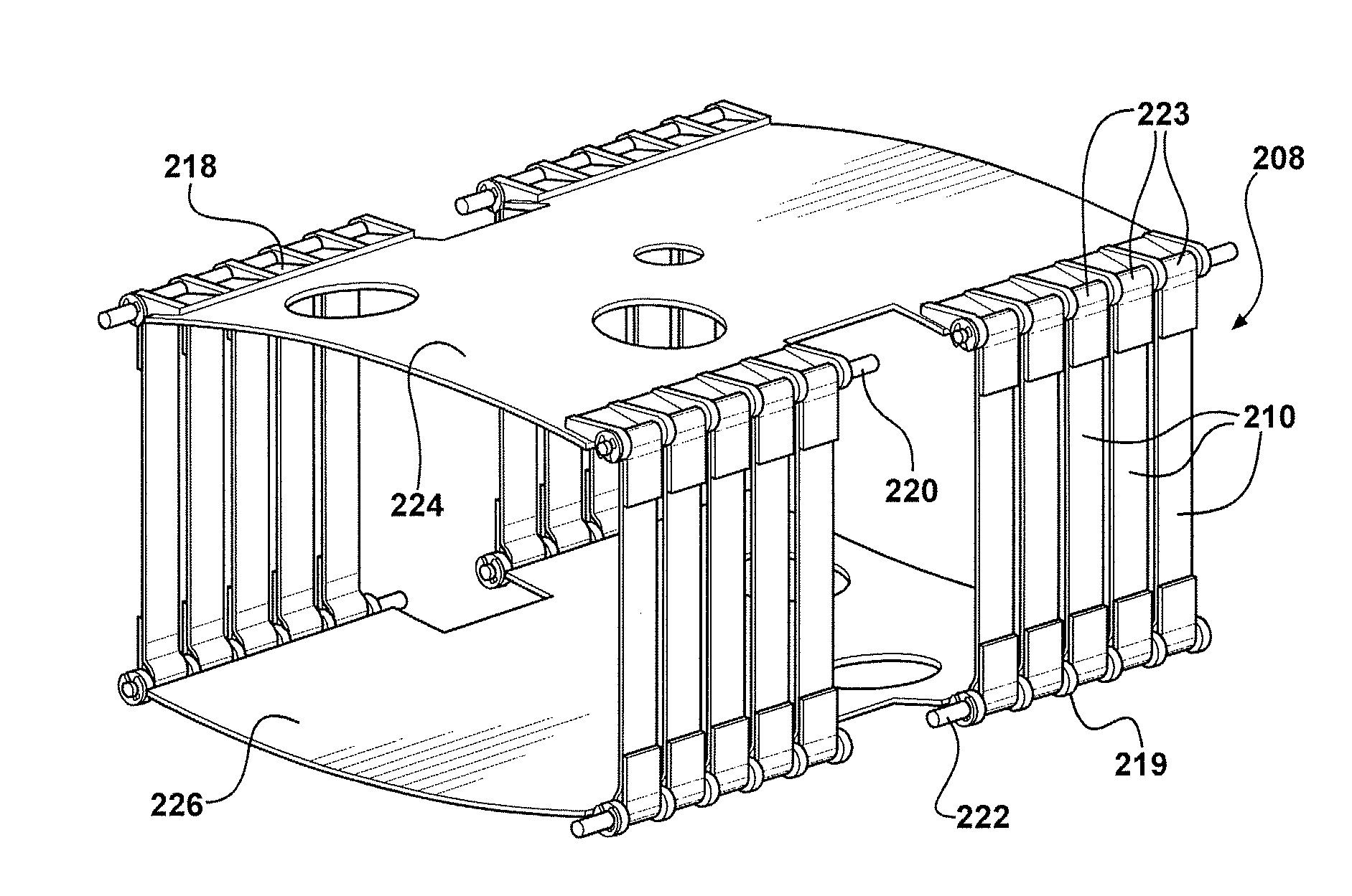 Fuel cell compression retention system using compliant strapping