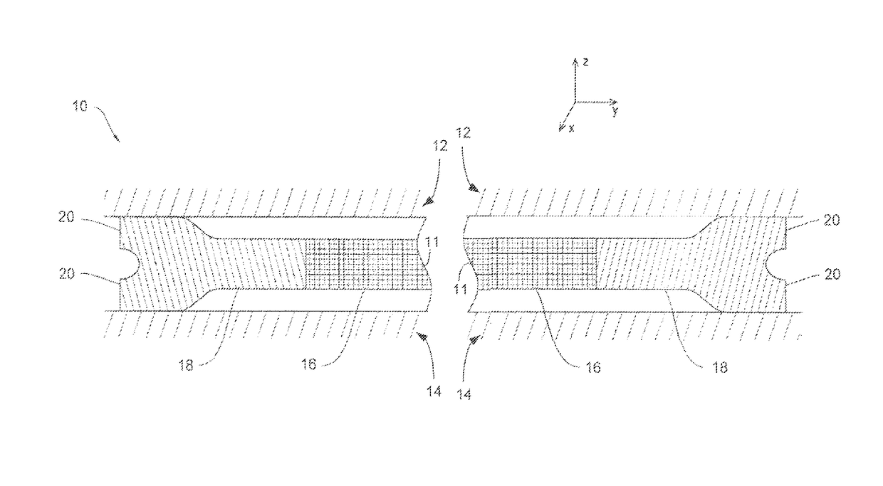 Deflectable conductive gasket with environmental seal