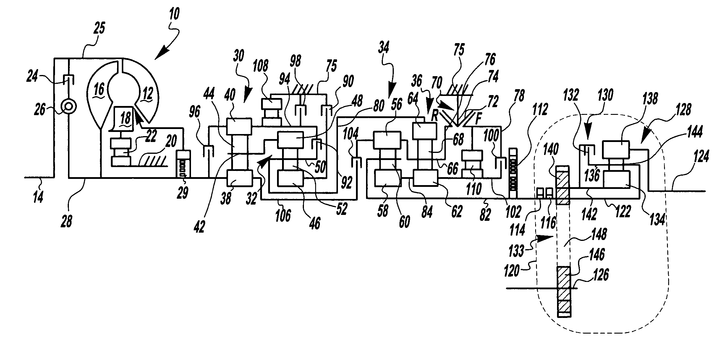 Multi-speed transmission and integrated drive transfer mechanism