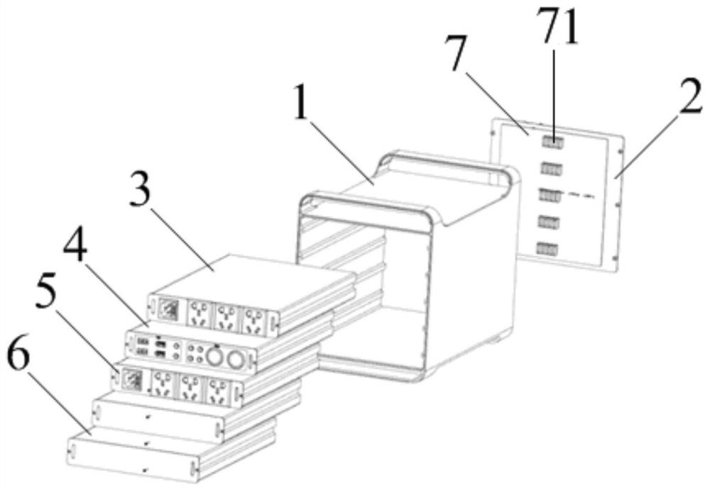 Standard modular expandable mobile energy storage power supply structure