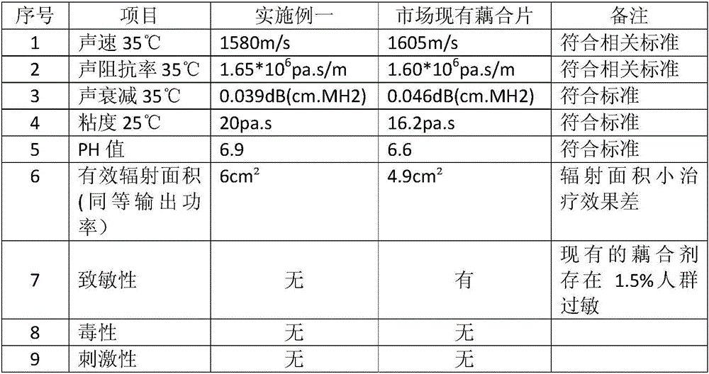 Biological coupling slices of ultrasonic therapy instrument and preparation method thereof