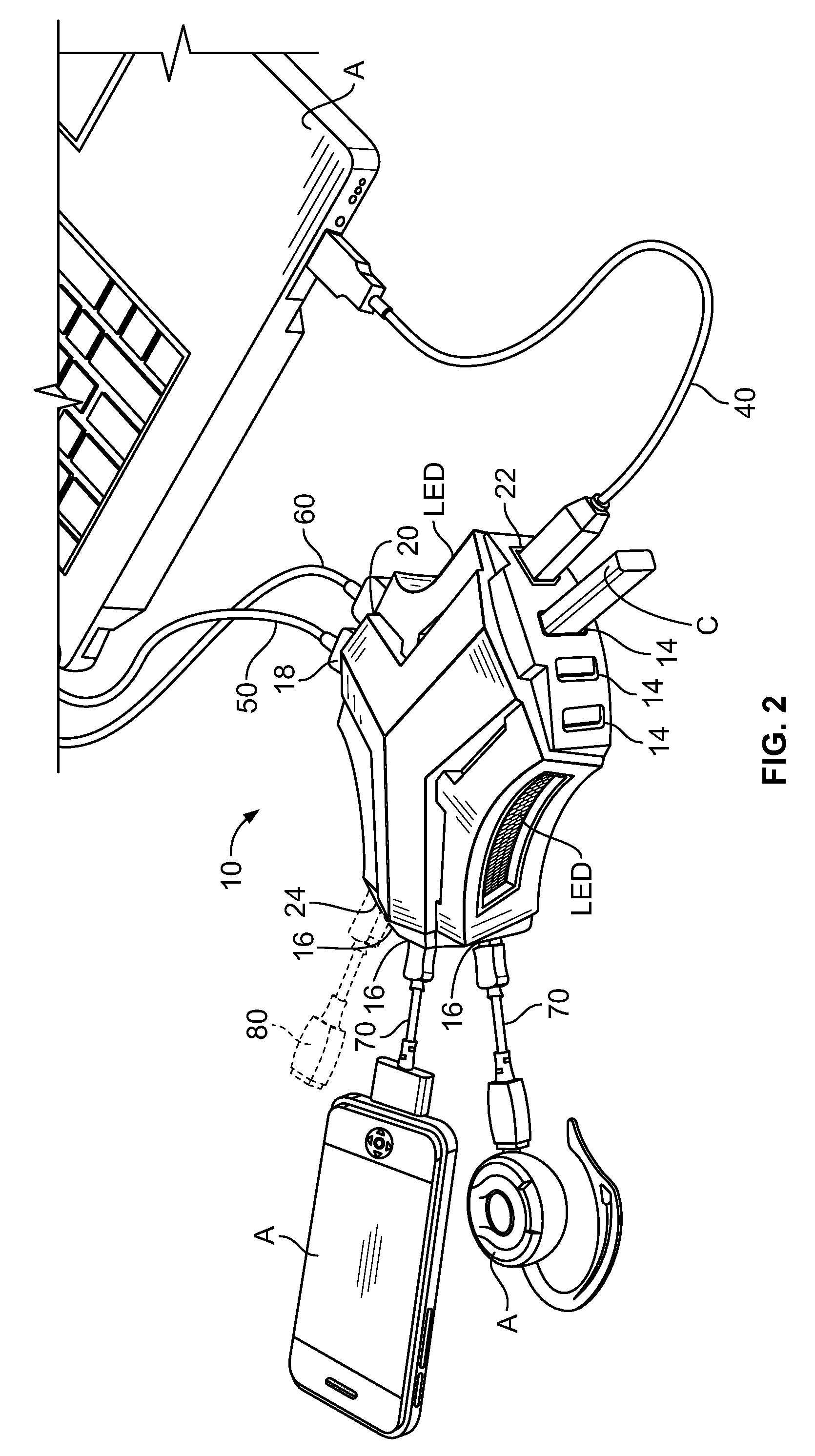 Portable multi-device power supply, battery charger, and docking system