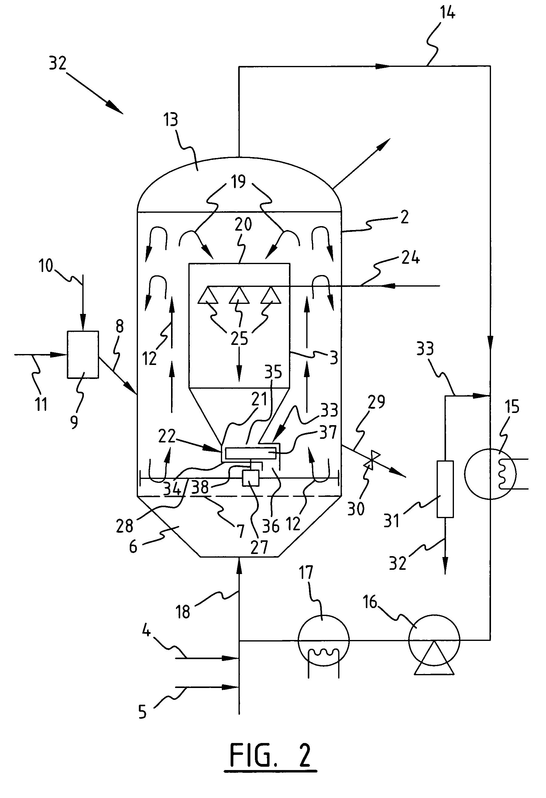 Reactor system and process for the catalytic polymerization of olefins, and the use of such reactor system in catalytic polymerization of olefins