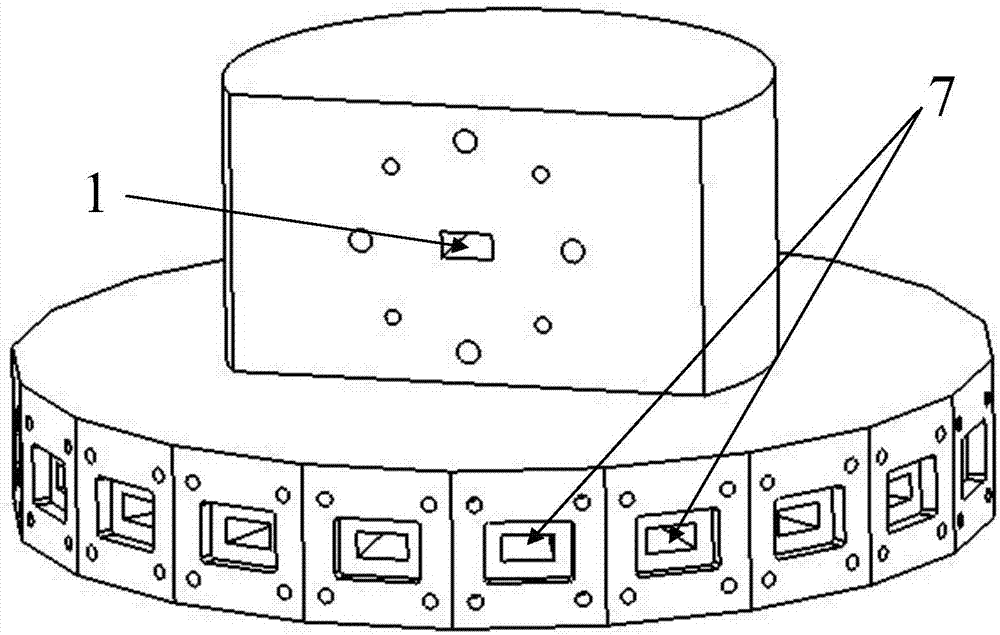 Broadband radial waveguide power divider/combiner in abnormal-cycloid transition structure