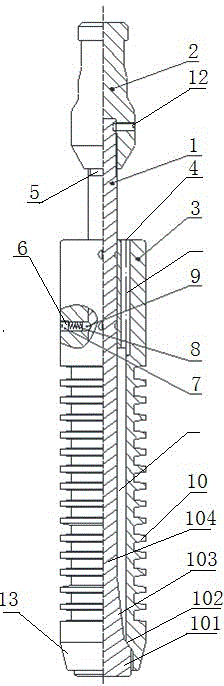 Plunger used for gas well water drainage