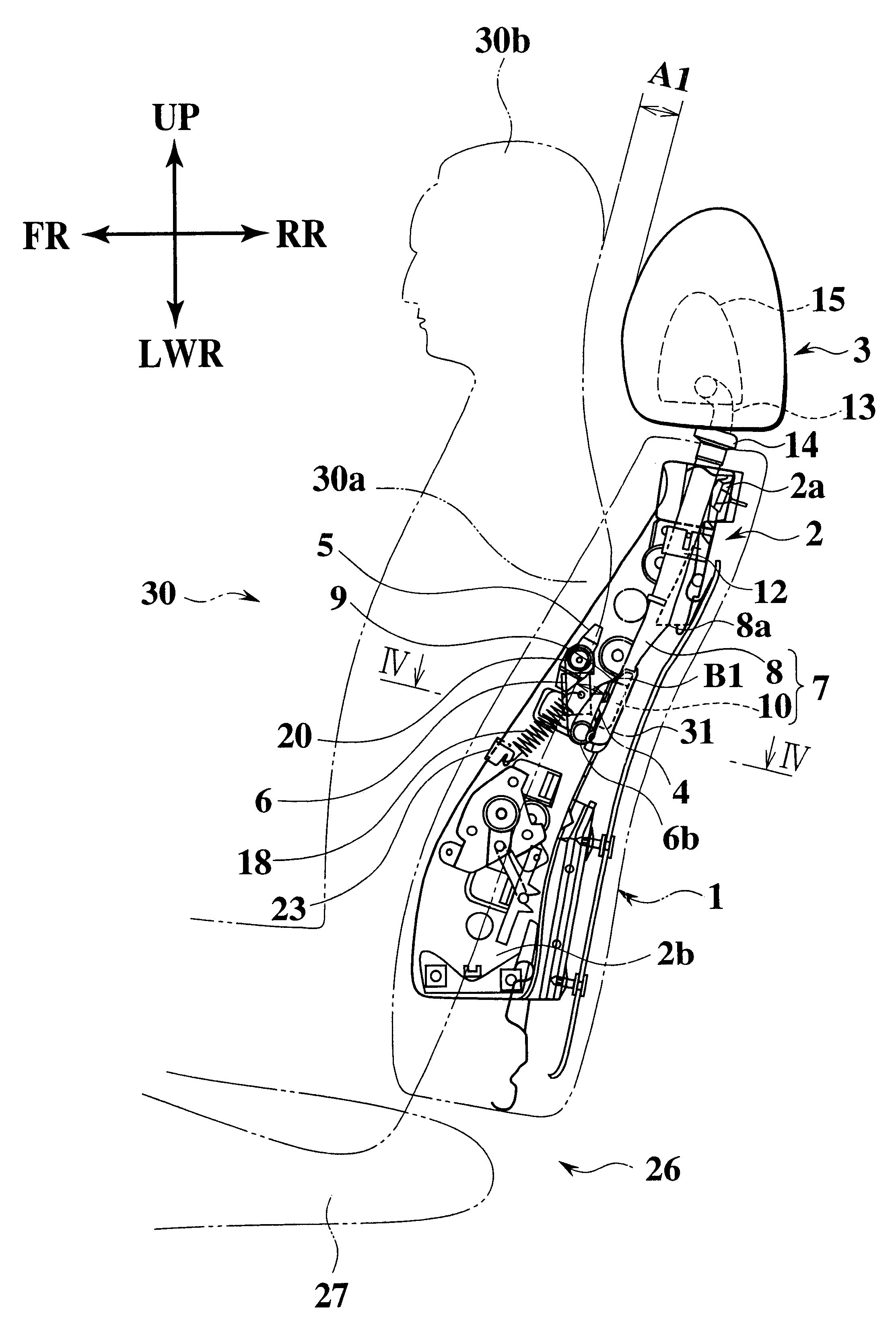 Seatback for automobile