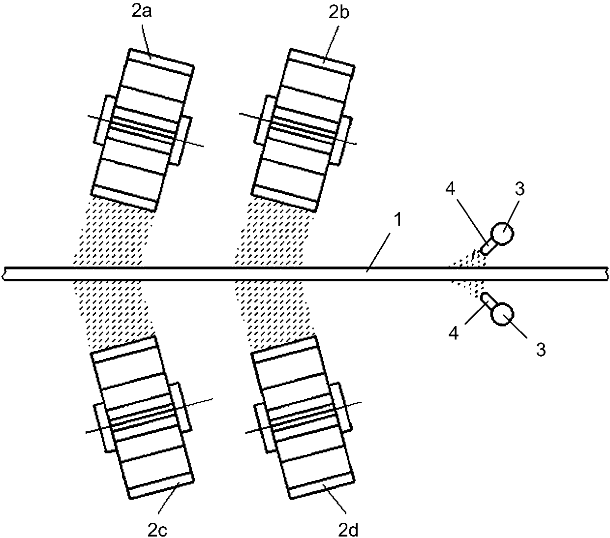 Cast-flow cleaning system and method for surface cleaning of cold-rolled steel strip