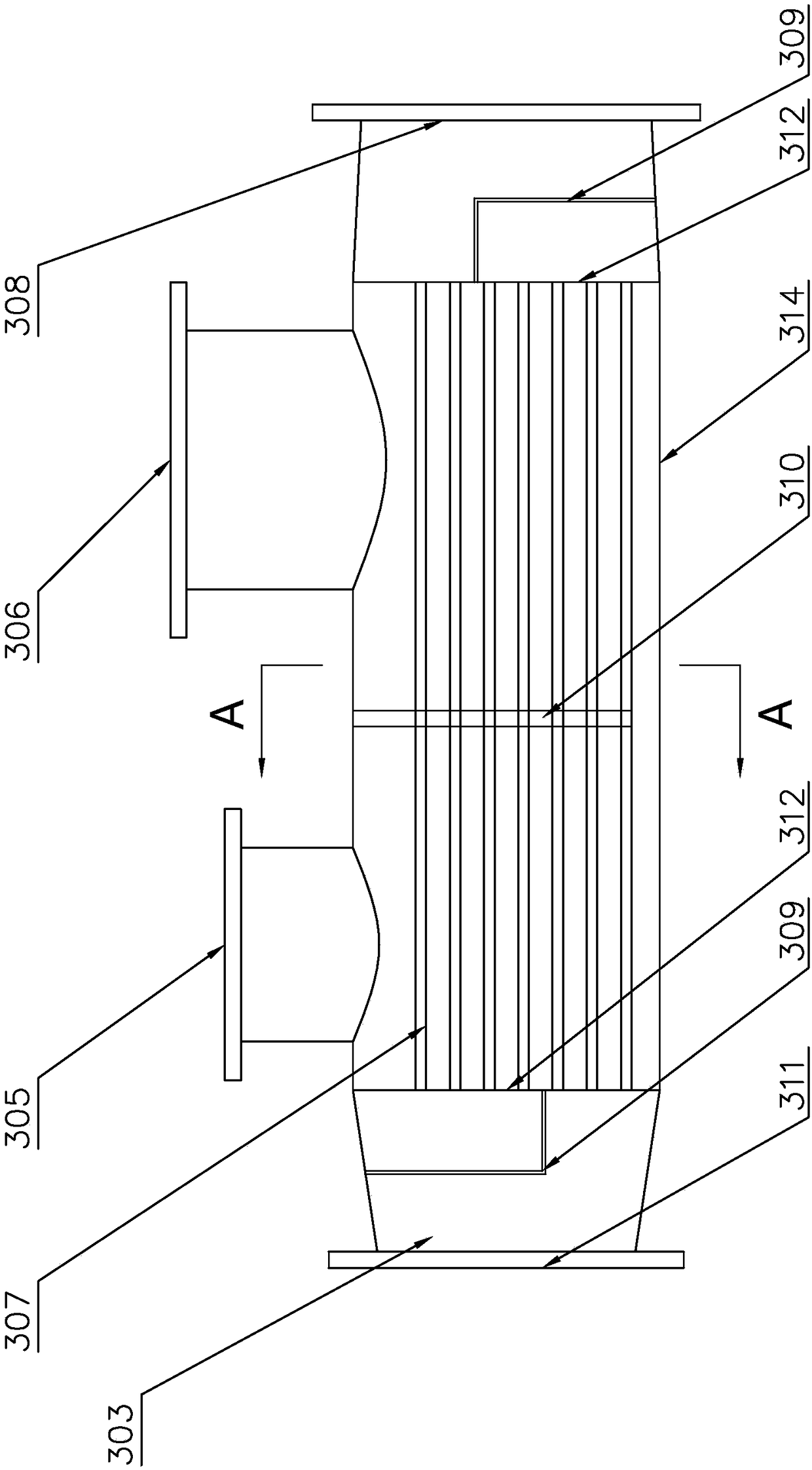 A waste gas treatment device for a pre-roller coated aluminum coil production line