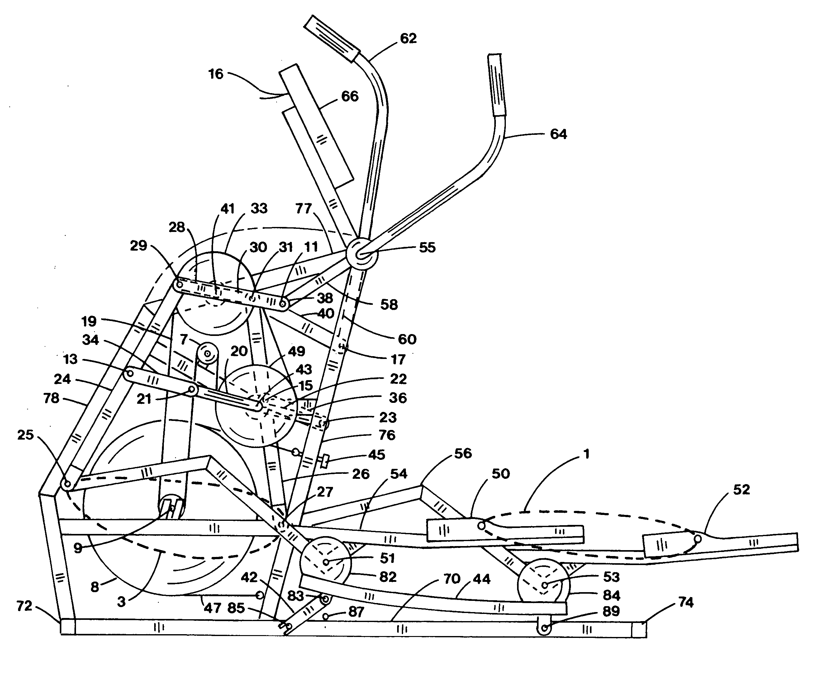 Elliptical exercise apparatus with adjustable crank