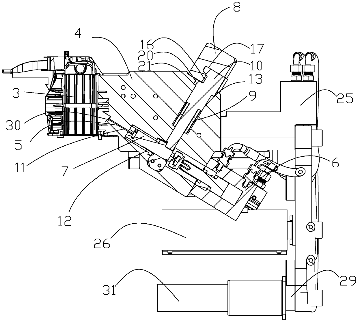 Automobile engine induction manifold oil cylinder rollback preventing mechanism