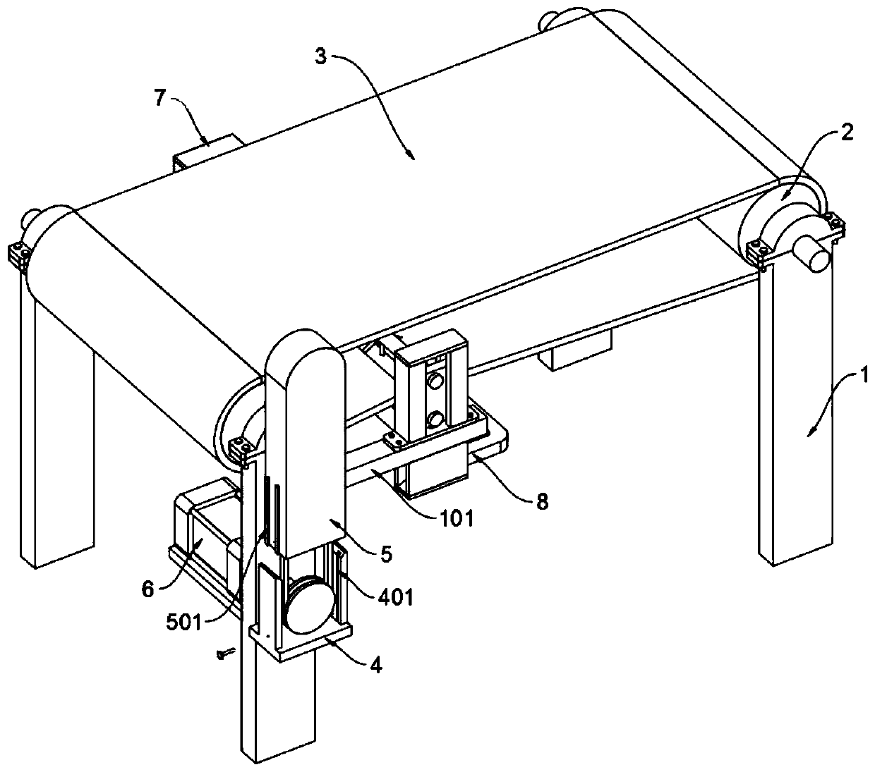 Driving and transmission device based on ceramic rubber rollers for material conveying device