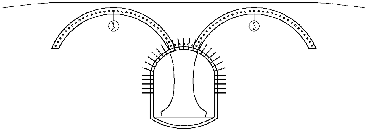 Long-span arch tunnel partly bright and partly dark construction method