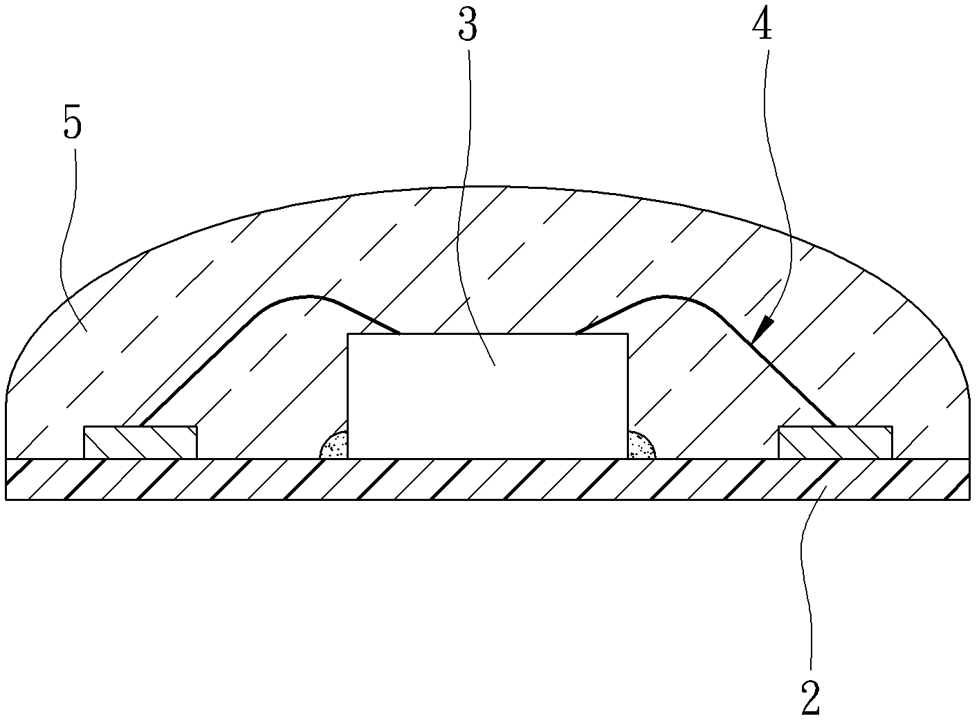 High-transmittance packaged LED (light emitting diode)