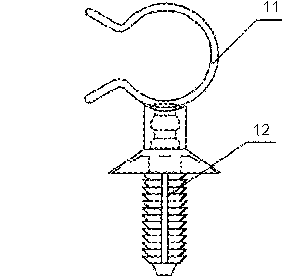 Combined lathedog for fixing harnesses and pipelines