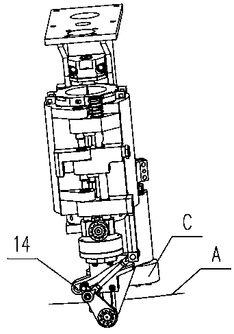 Bottom mould linking device for bottle blowing machine