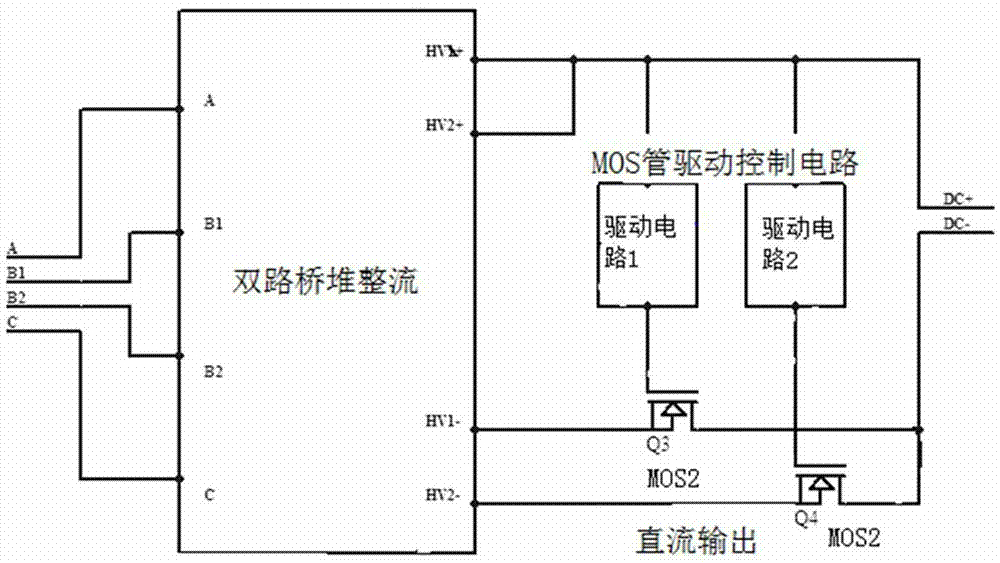 Three-phase voltage controller with industrial power supply