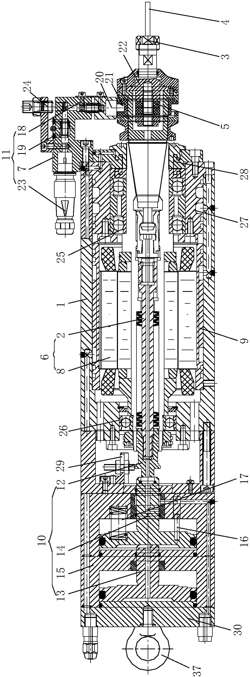 High-speed ultrasonic automatic tool change electric spindle