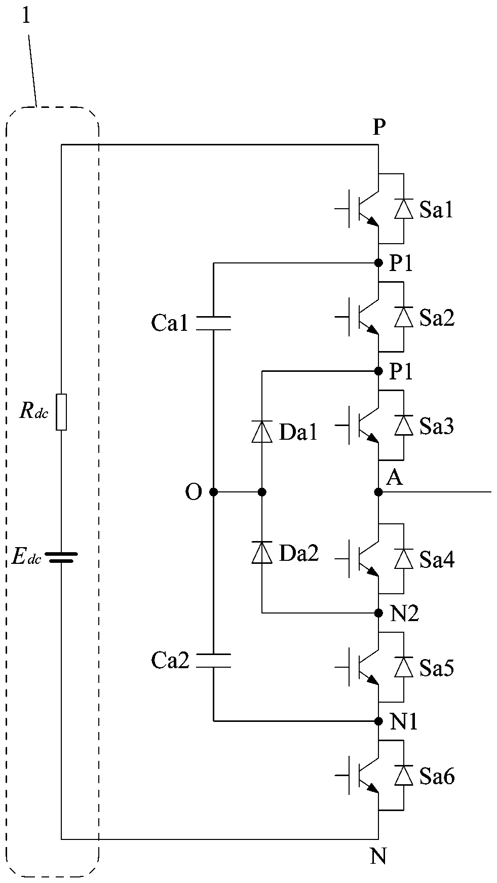 Four-level three-phase grid-connection inverter and modulation method and power generation system thereof