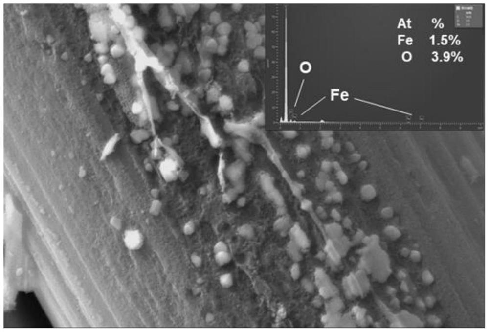 Nanometer iron oxide modified carbon-based electrode and macroscopic-size large-scale preparation method and application thereof