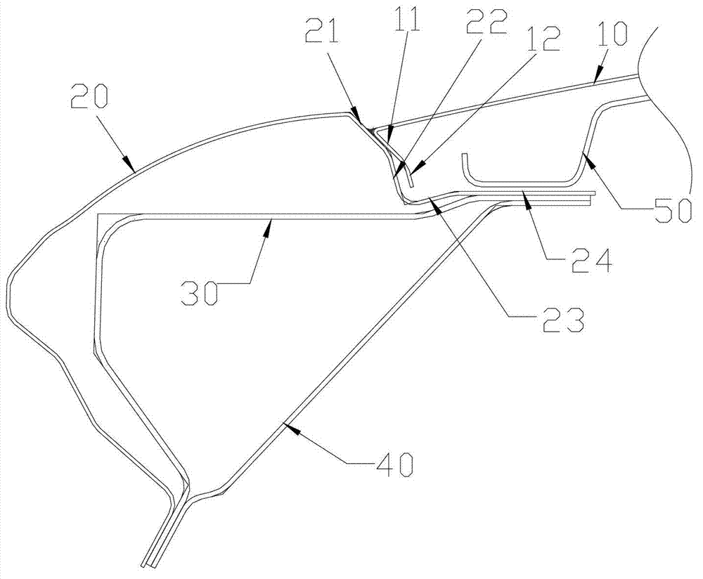 Connecting structure for automotive top cover plate and side panel and automobile