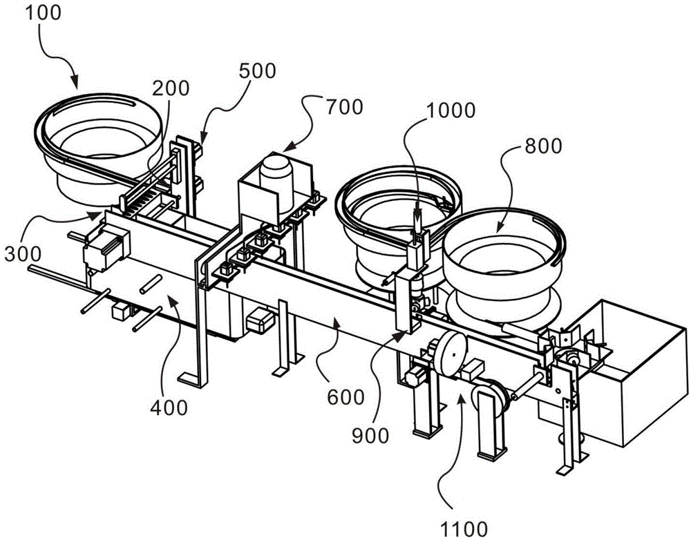 System for rectifying, pushing, rinsing, conveying, filling, cap-transferring, extruding, capping and labeling of filling bottle