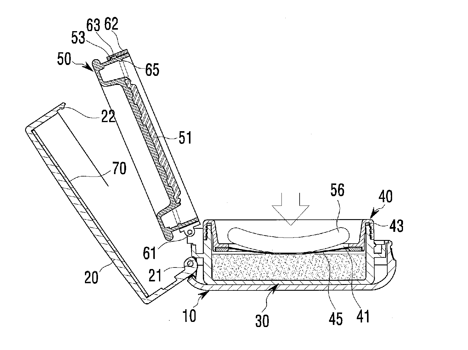 Compact type of airtight cosmetic container