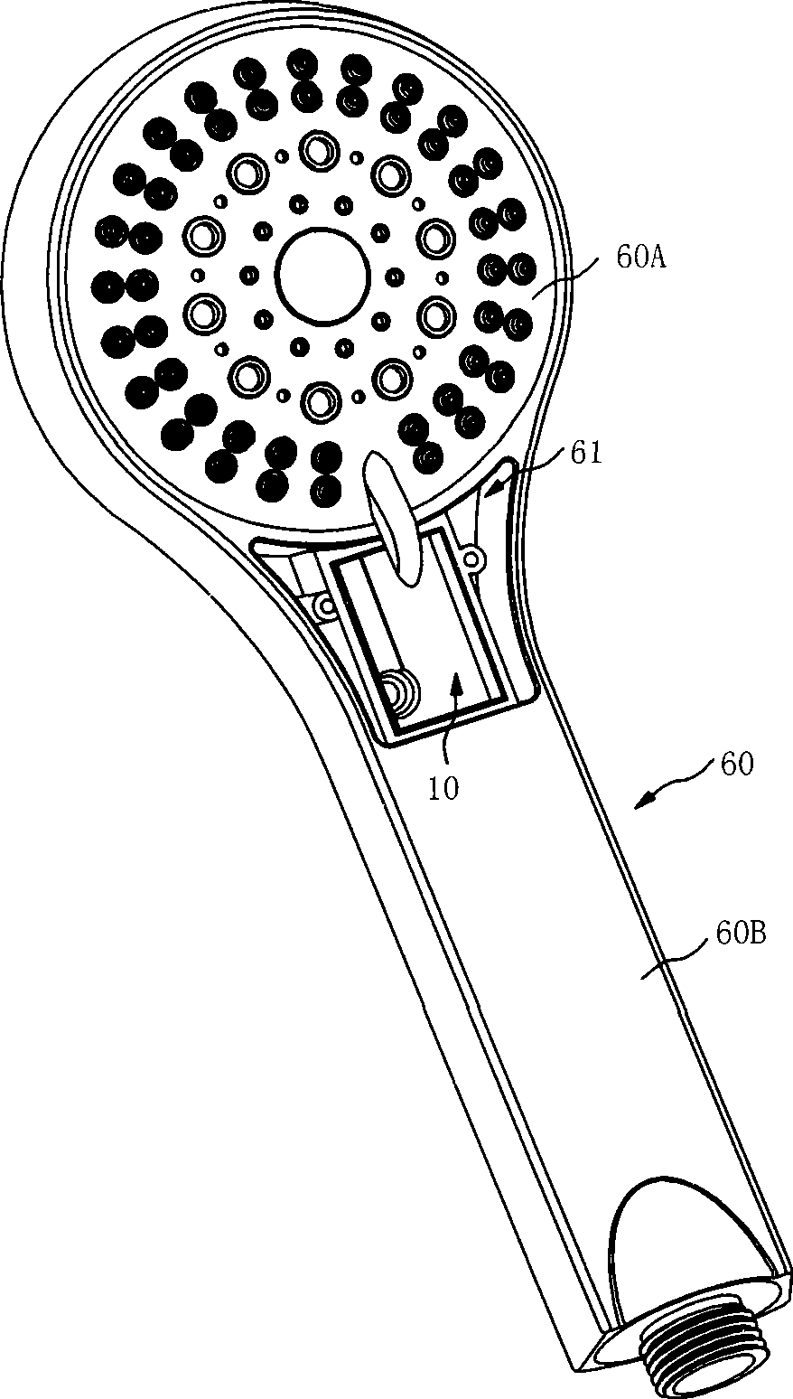 Gondola water faucet with temperature display