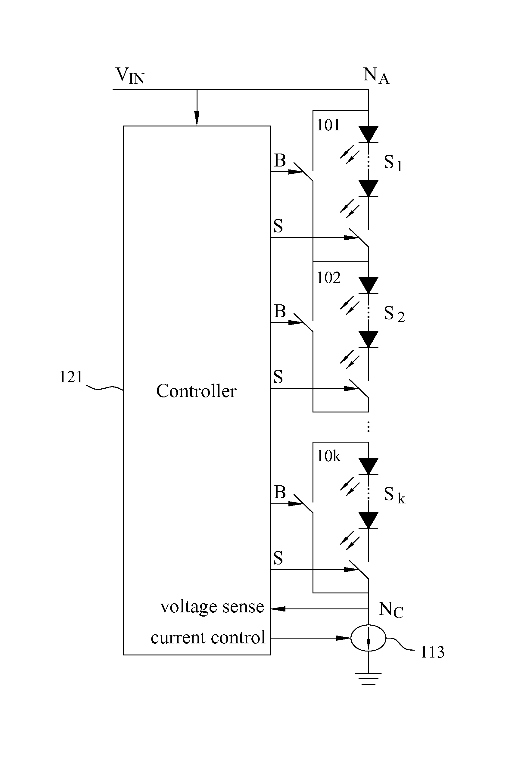 Methods and apparatus for segmenting and driving led-based lighting units