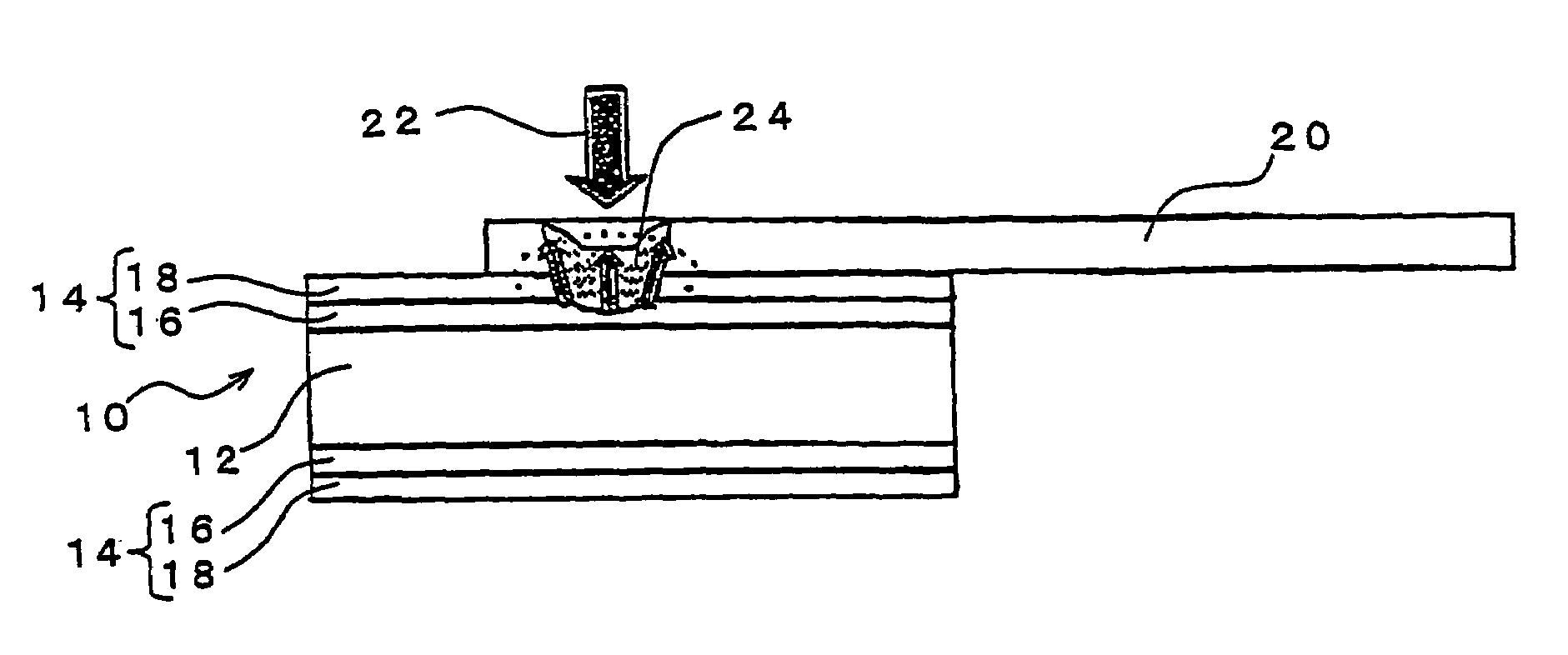 Process for producing PTC element/metal lead element connecting structure and PTC element for use in the process