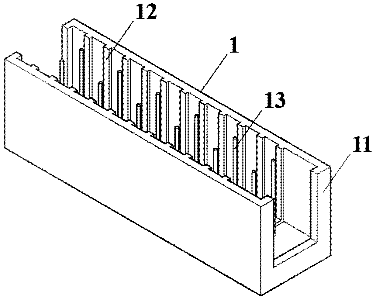 A permanent beam formwork, a concrete structural member and a manufacturing method for a reinforced embedded buckle connection