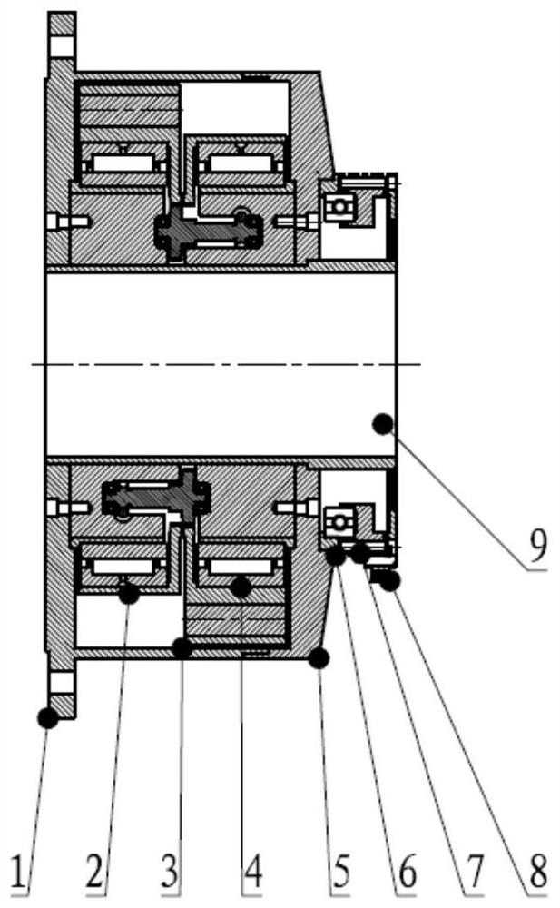 Online dynamic balancing device for centrifugal machine