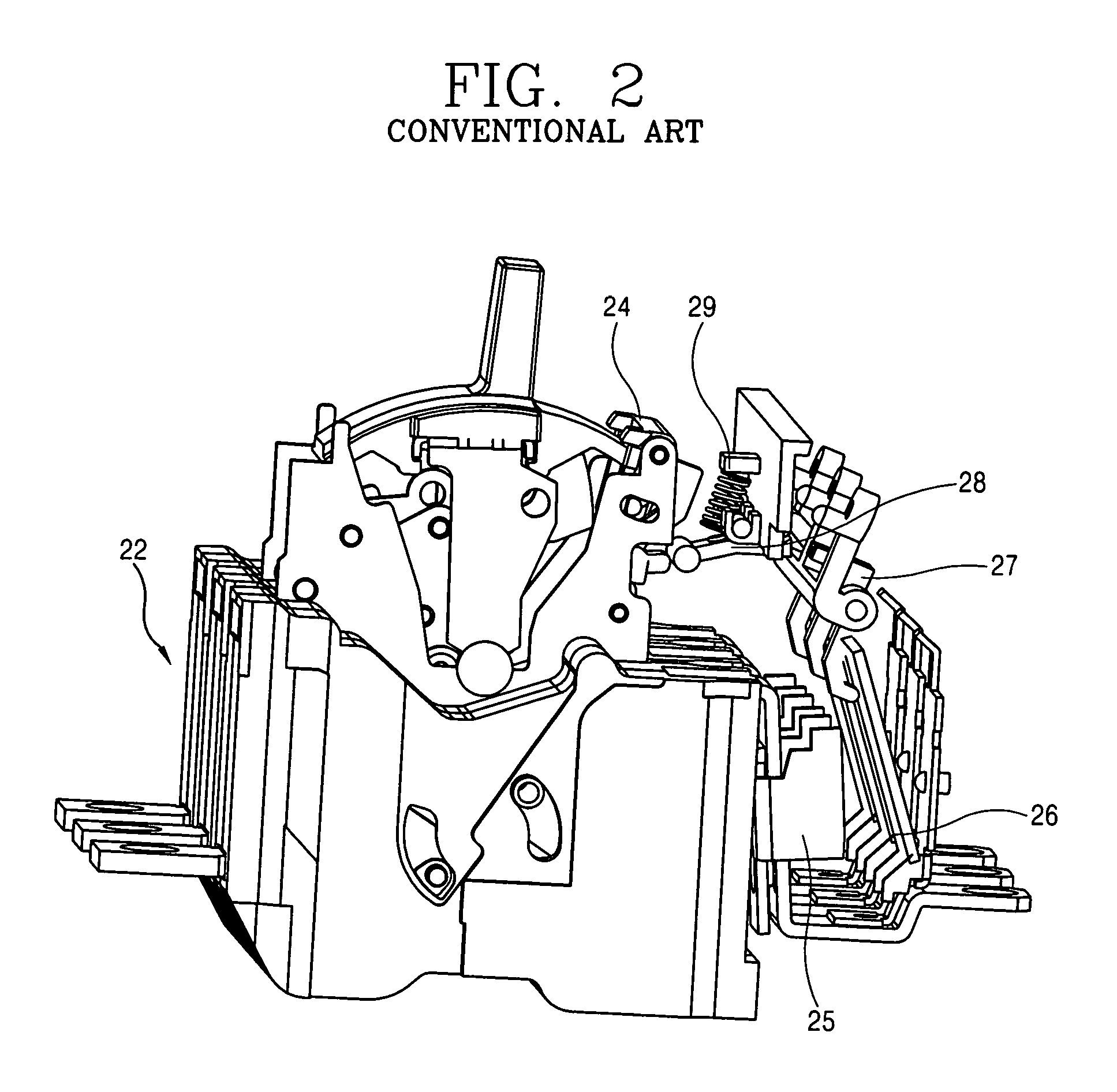 Pressure trip device for circuit breaker