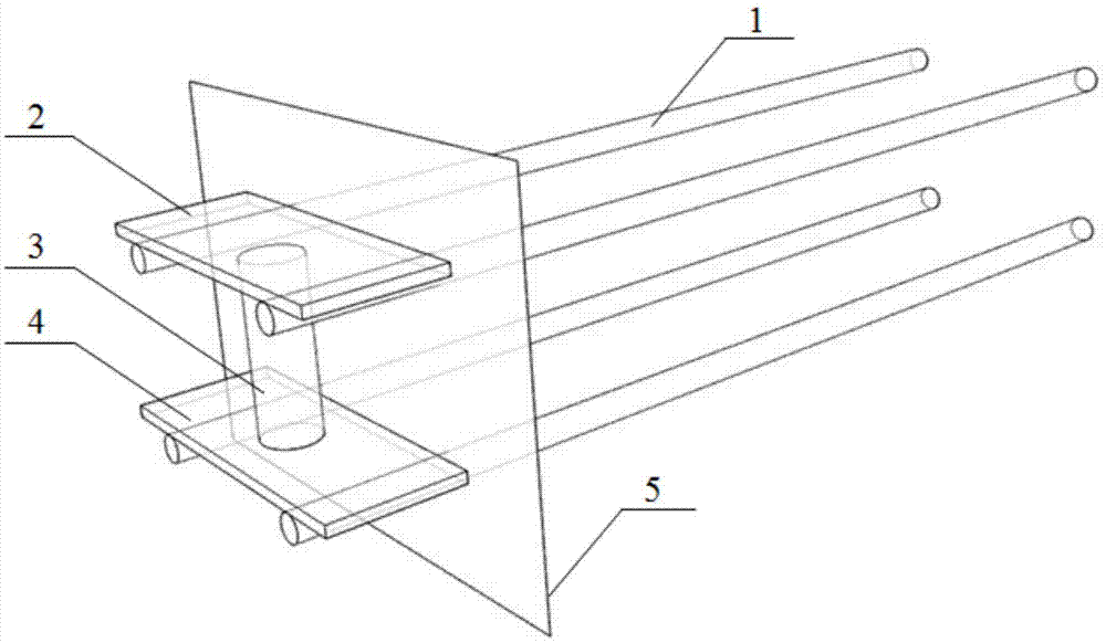 Supporting device for roof advance support in process of tunneling in caving loose rock mass and application of supporting device