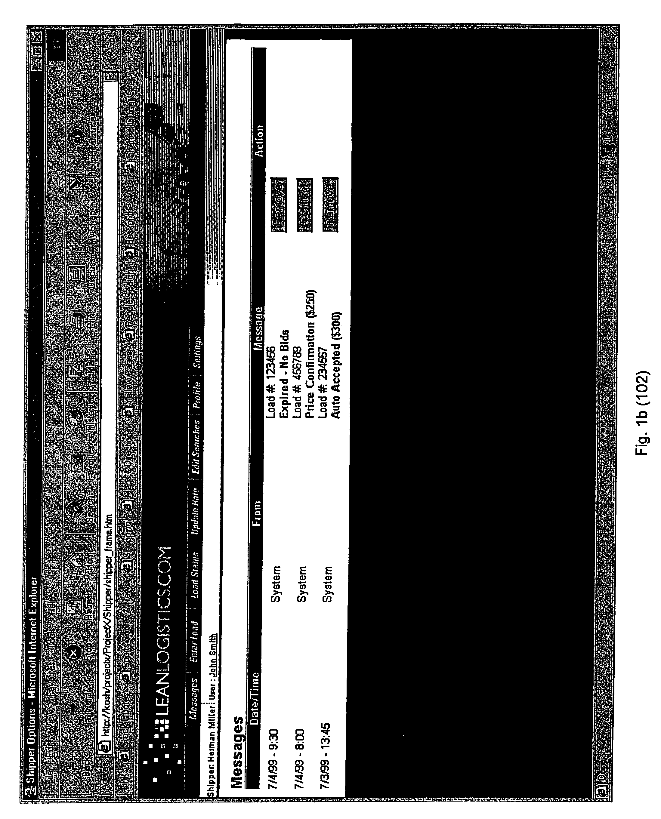 Methods and apparatus for connecting shippers and carriers in the third party logistics environment via the internet