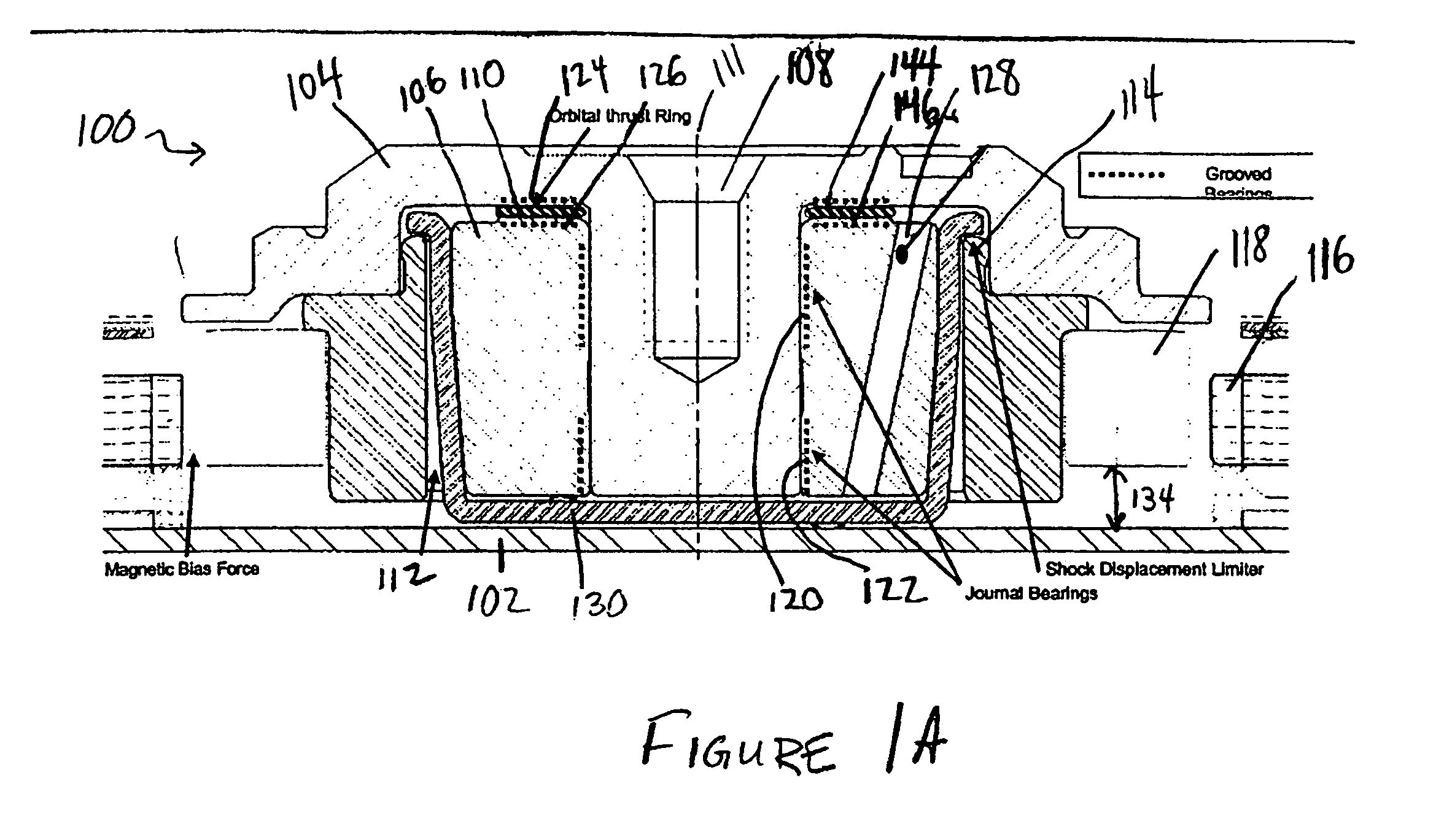 Hybrid orbital fluid dynamic bearing motor