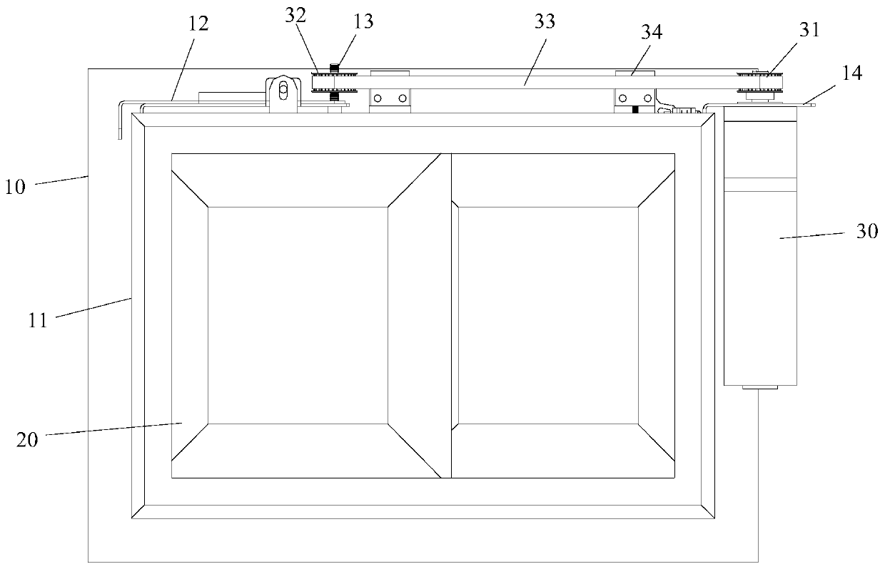 Translational window opening device